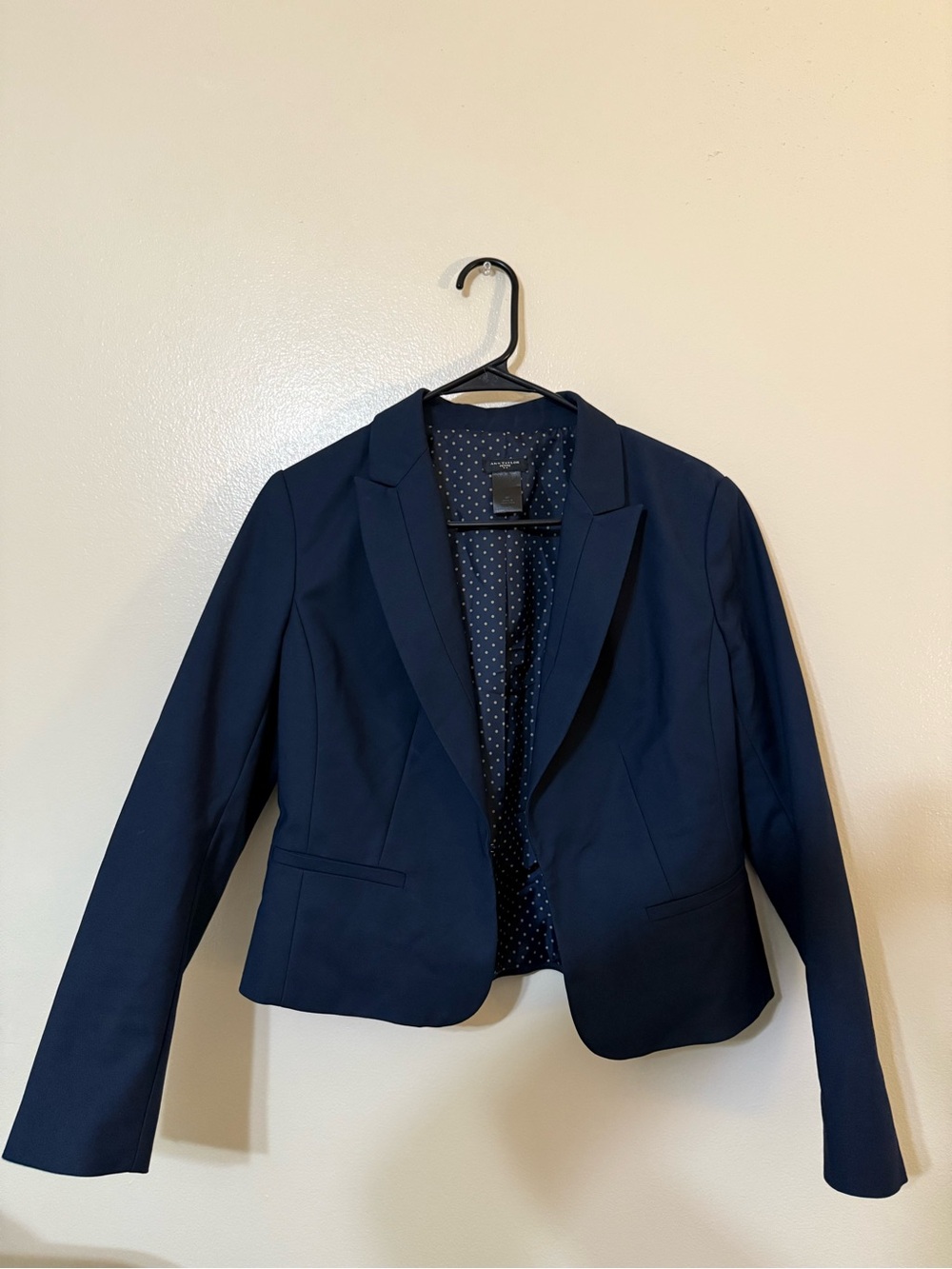 Ann Taylor Classic Navy Women's Blazer - Tailored Cropped Jacket